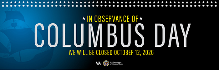 In observance of Columbus Day we will be closed October 12, 2026.