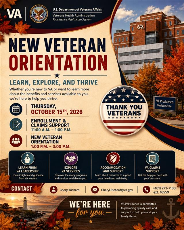 Learn about VA Providence departments and services while having all of your questions answered.