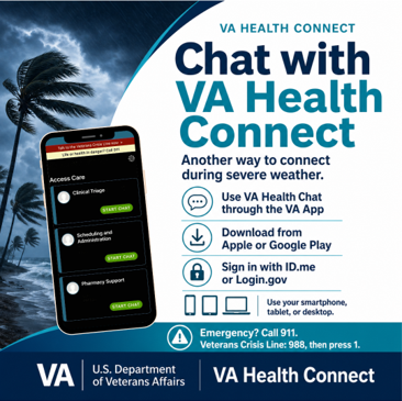 Appointment management. Chat with VA Health Connect.