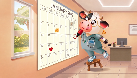 EHRMA the cow updating calendar