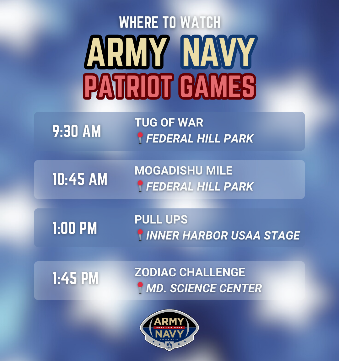 Patriot Games schedule