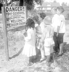 Edison Park anti-German sign