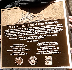 USS San Diego plaque