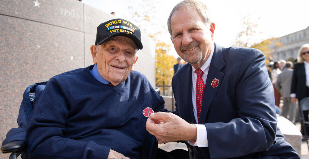 honoring military heroes with poppy pins