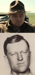 The two faces of Ernest George Berkhart in the movie Killers of the Flower Moon