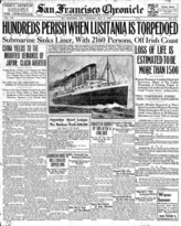 Lusitania sinking SF Chronicle