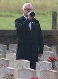 Dr. P. Bradley Ulrich plays Last Post at a WWI Commonwealth cemetery in Flanders, Belgium.