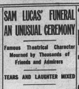 Sam Lucas newspaper clipping