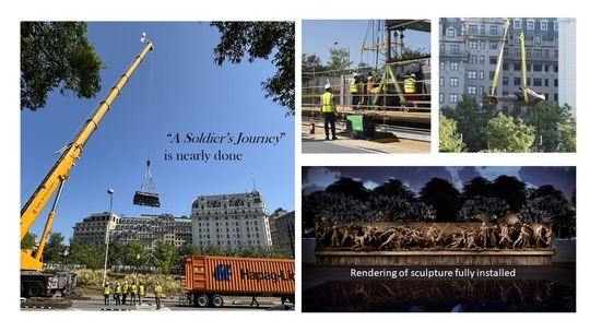 Construction at the WWI Memorial for the Installation of A Soldier's Journey