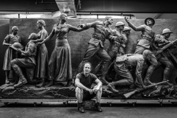 Sabin Howard in front of sculpture