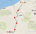 Western Front Way cycling trip map