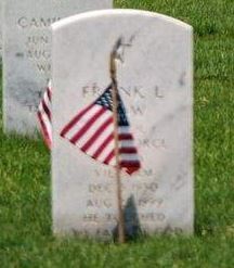 Headstone with flag