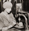 woman at drill press