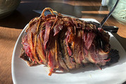 bacon-wrapped deer or elk tenderloin
