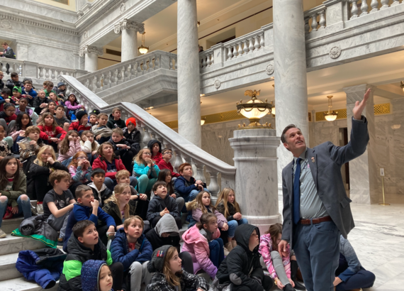 Rep. Cutler with Centerville Elementary Students