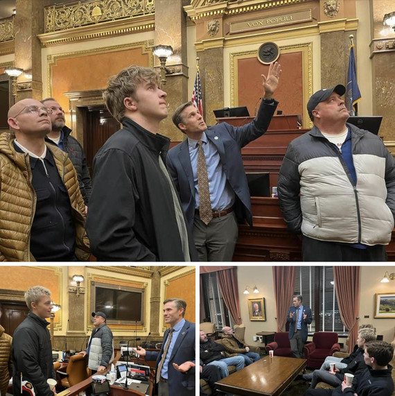 Cutler giving a tour to his constituents 