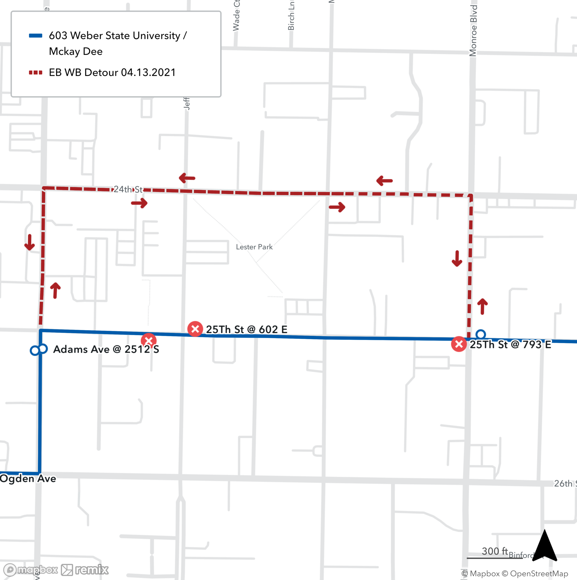 Route 603 Detour Map April 13, 2021