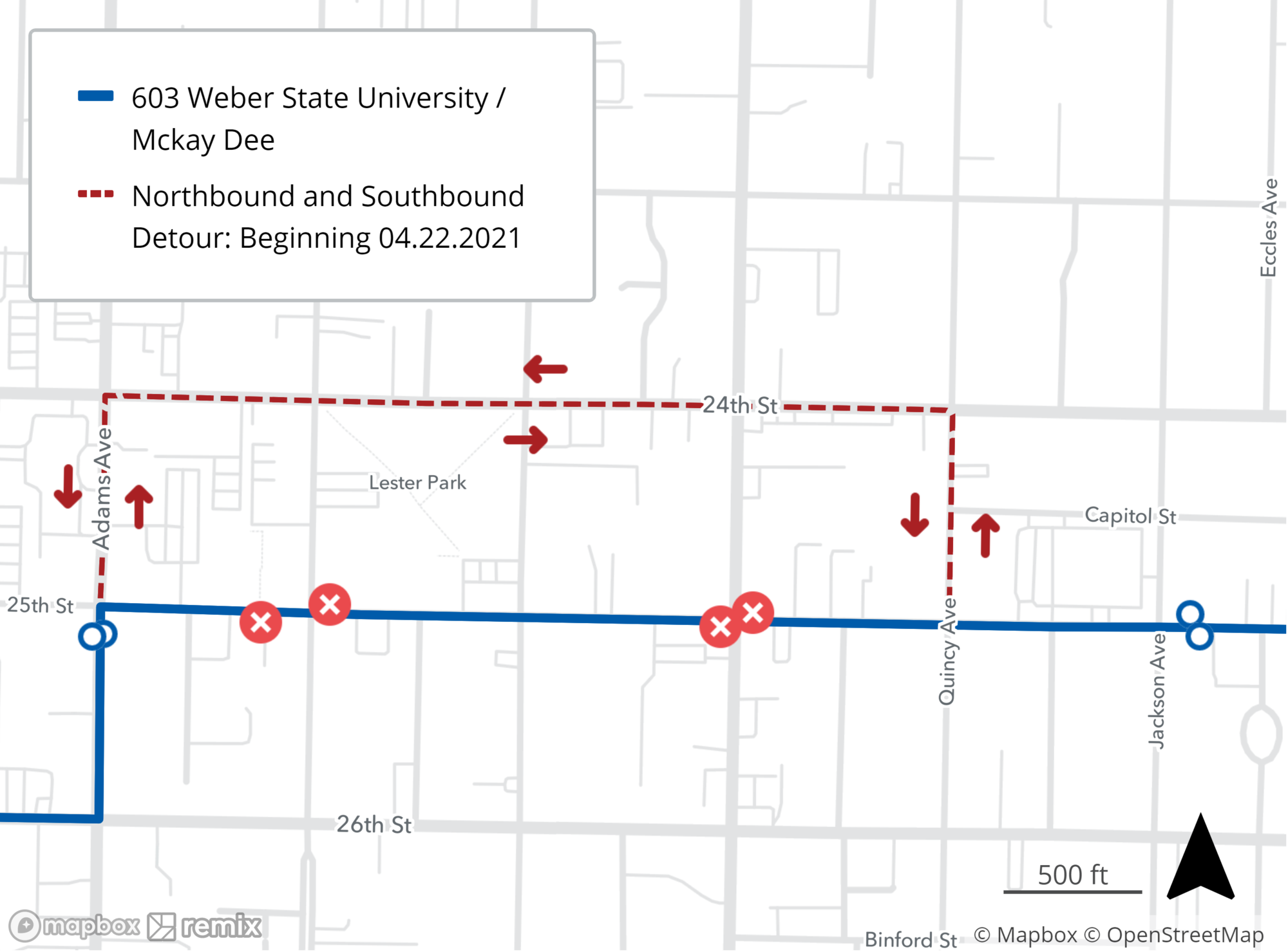 Route 603 Detour Map