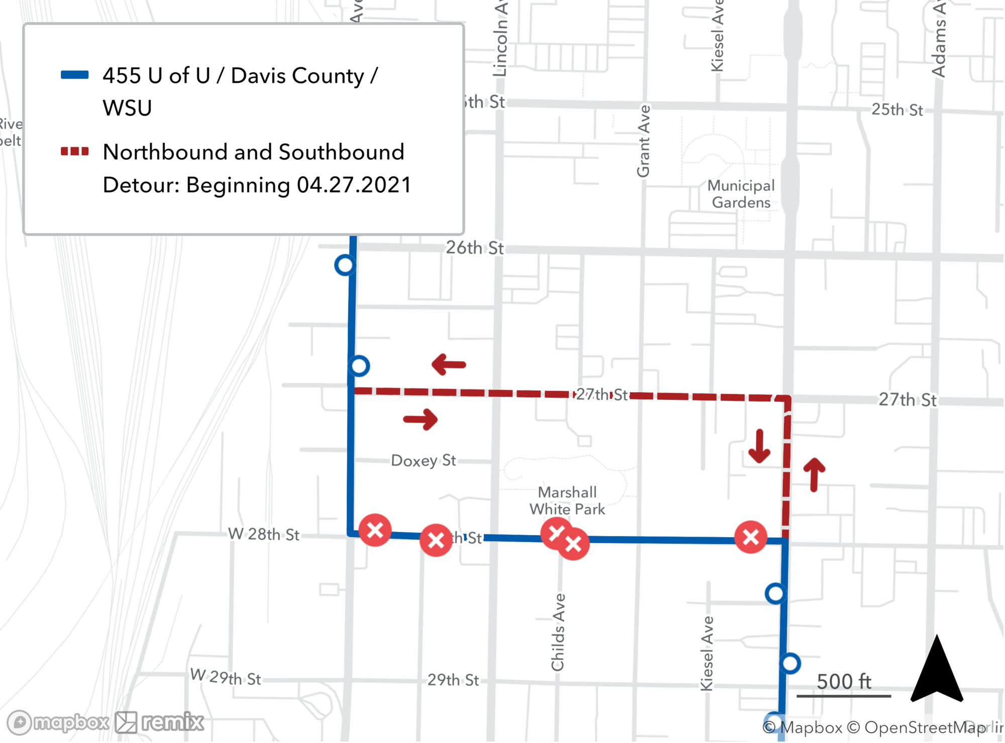 Route 455 Detour Map