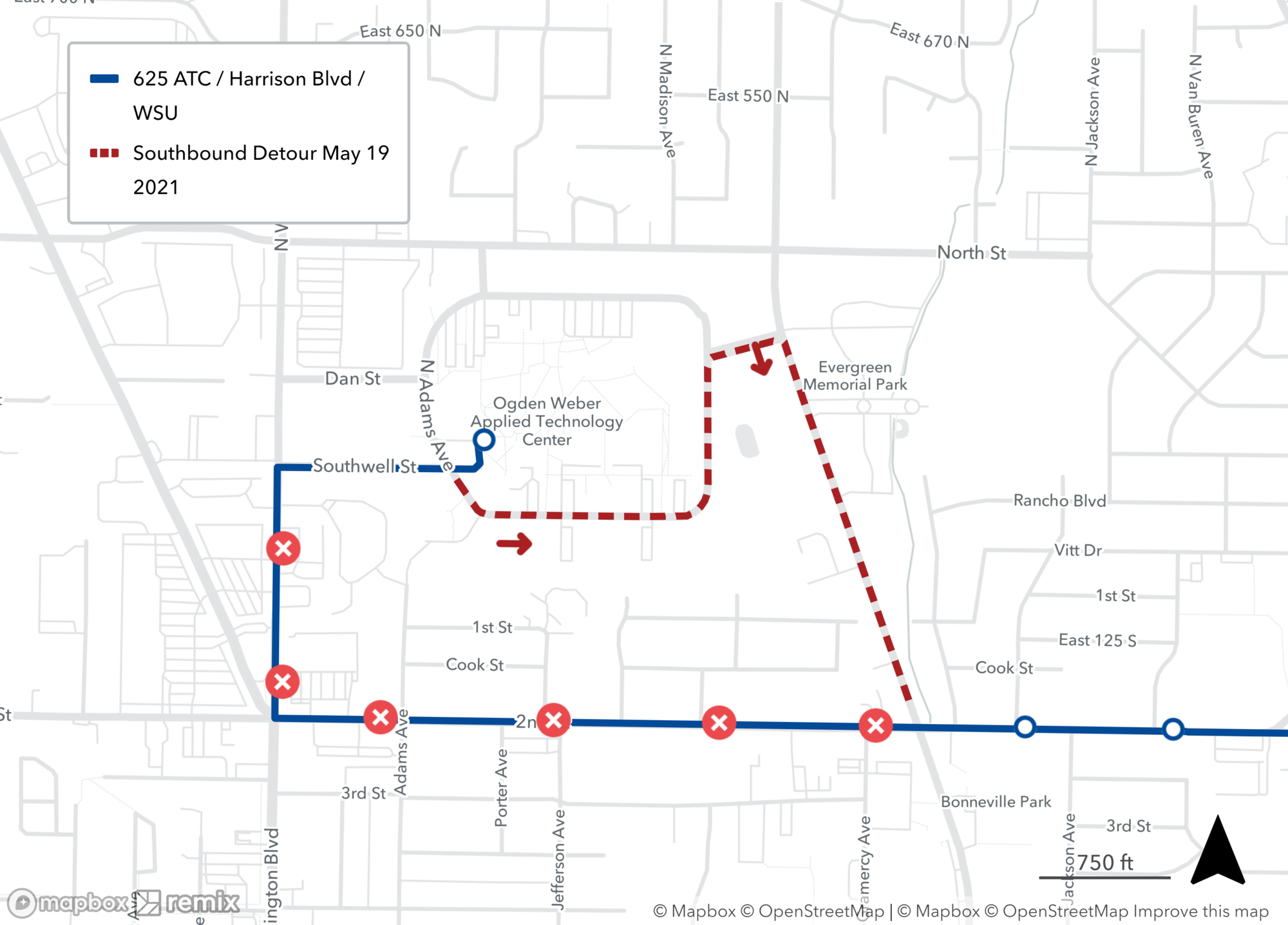 Route 625 Detour Map May 19th 2021