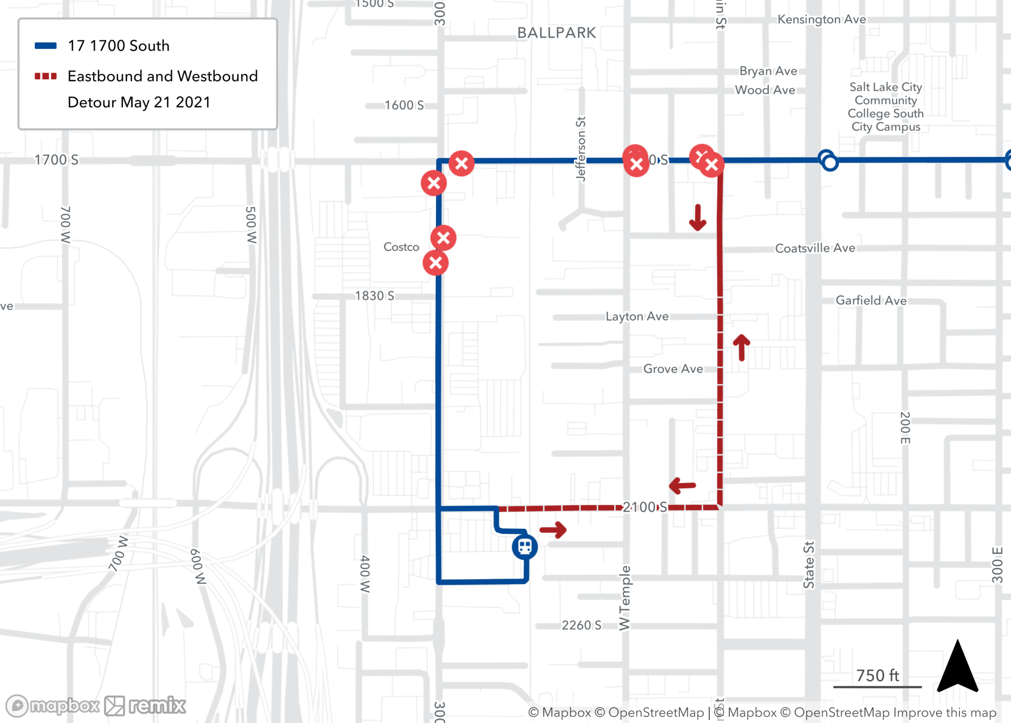 Route 17 Detour Map May 21 2021