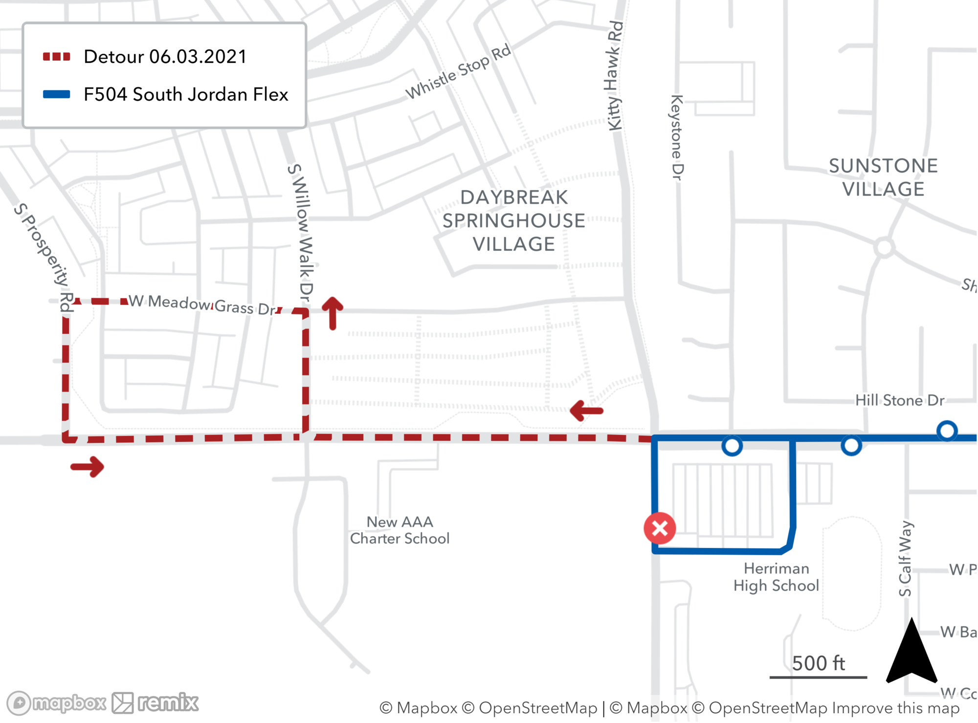 Route F504 Detour Map