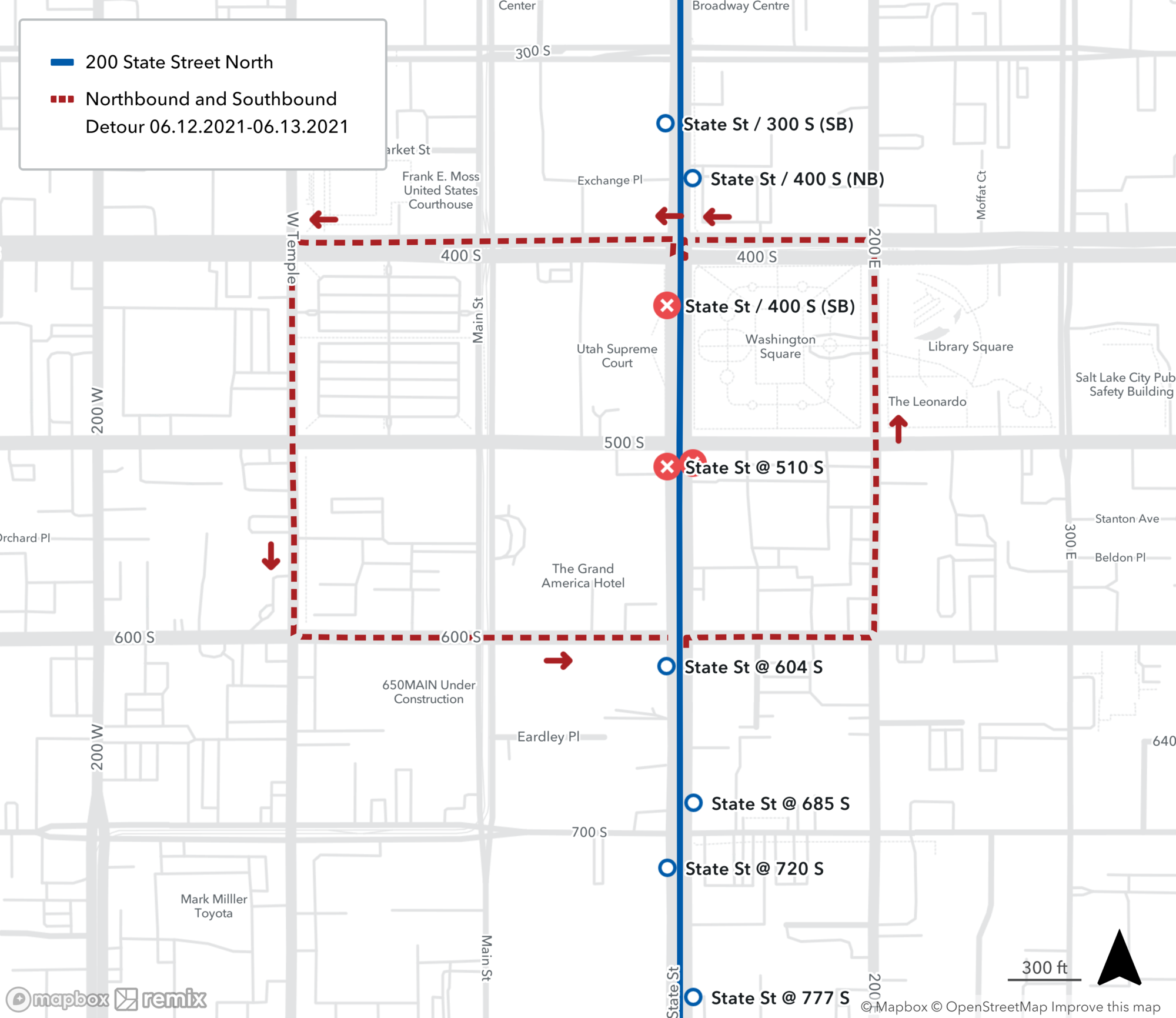 Route 200 Detour Map 06.12.2021