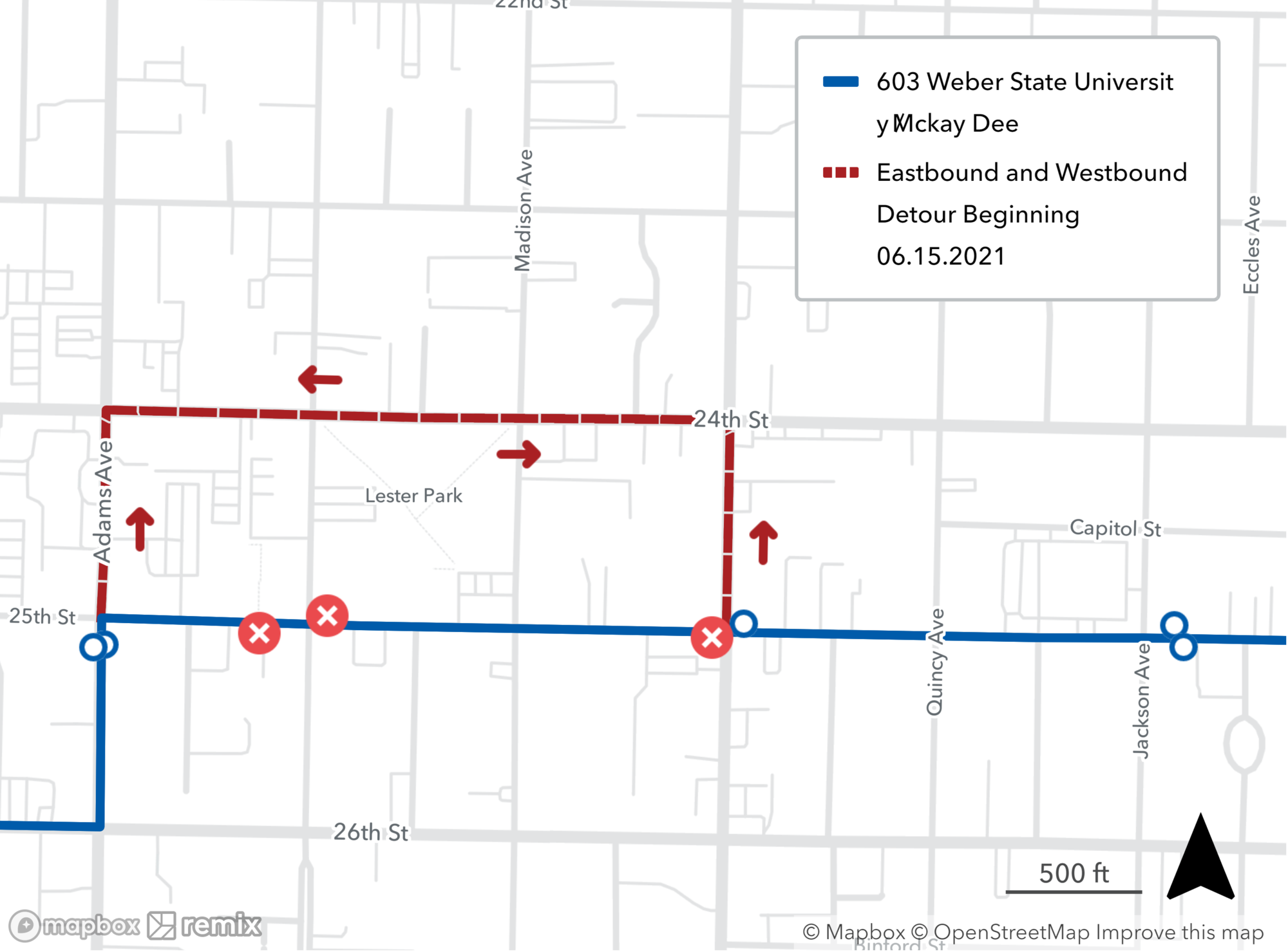 Route 603 Detour Map