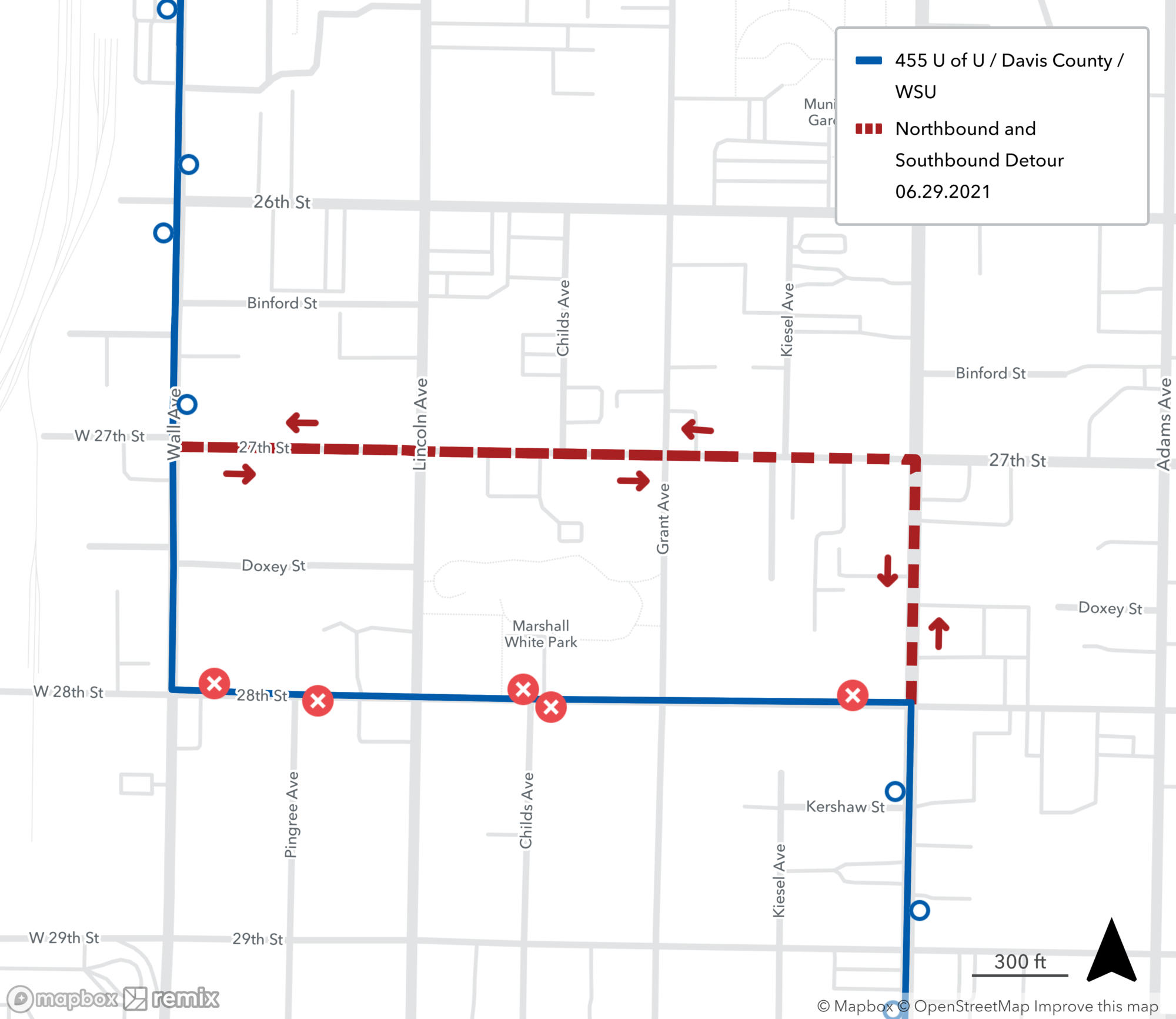 Route 455 Detour Map