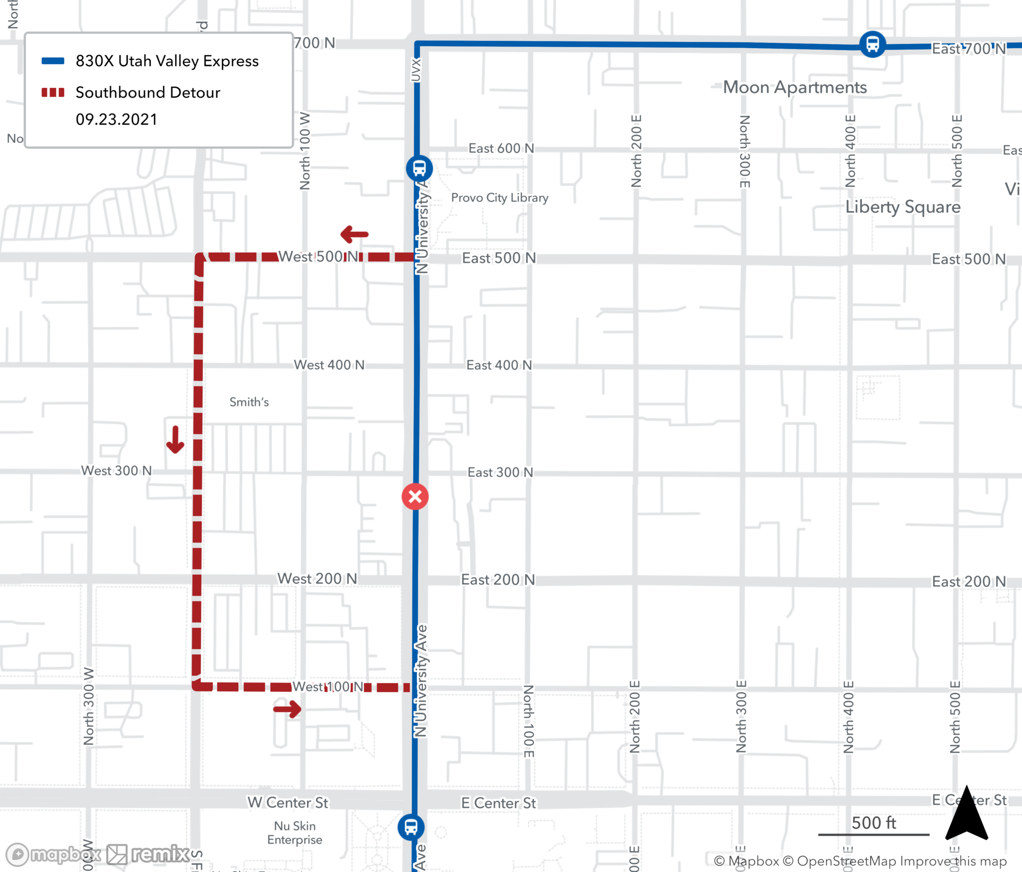 UVX - Utah Valley Express on Detour