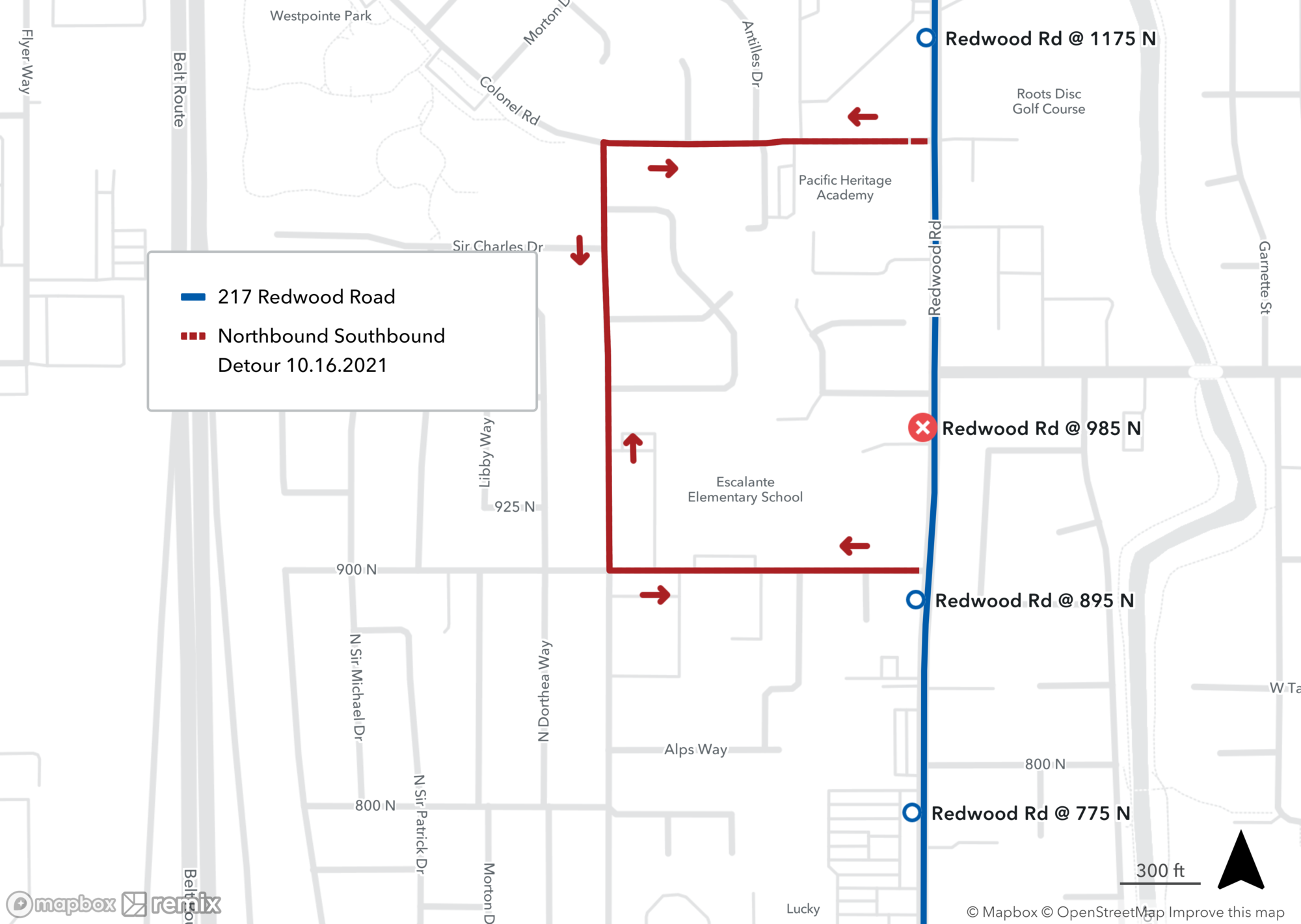 Route 217 Detour Map 10.16.2021