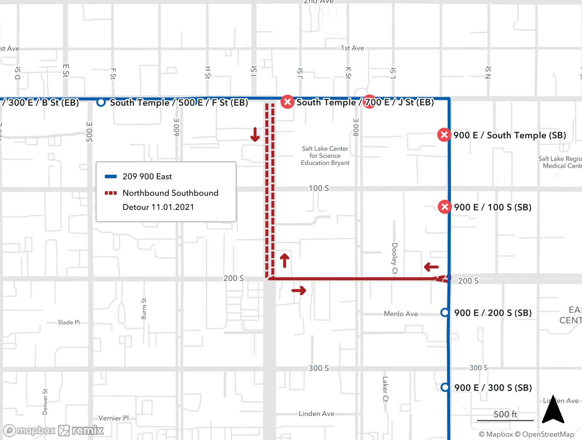 Route 209 Detour Map 11.01.2021