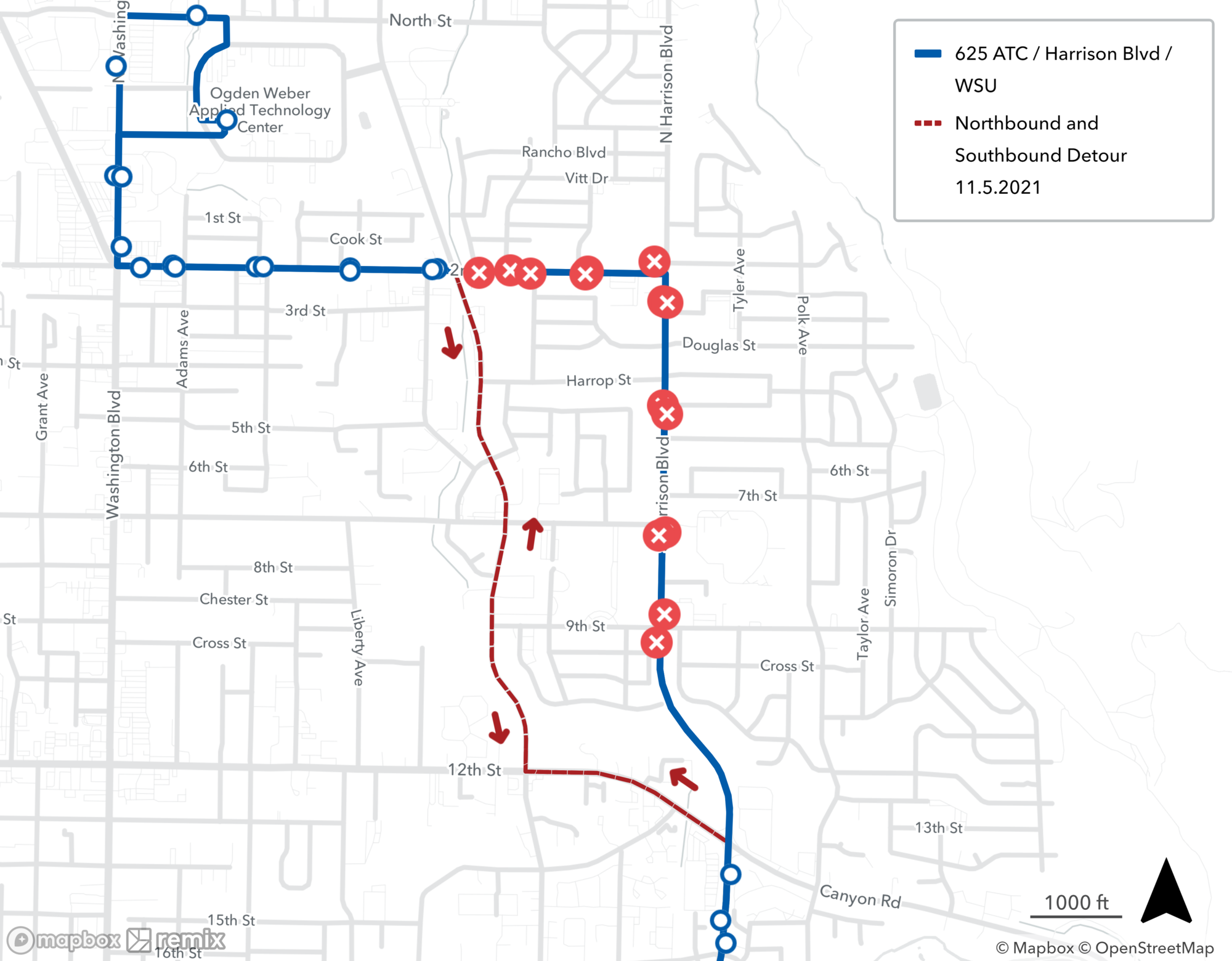 Route 625 Detour Map