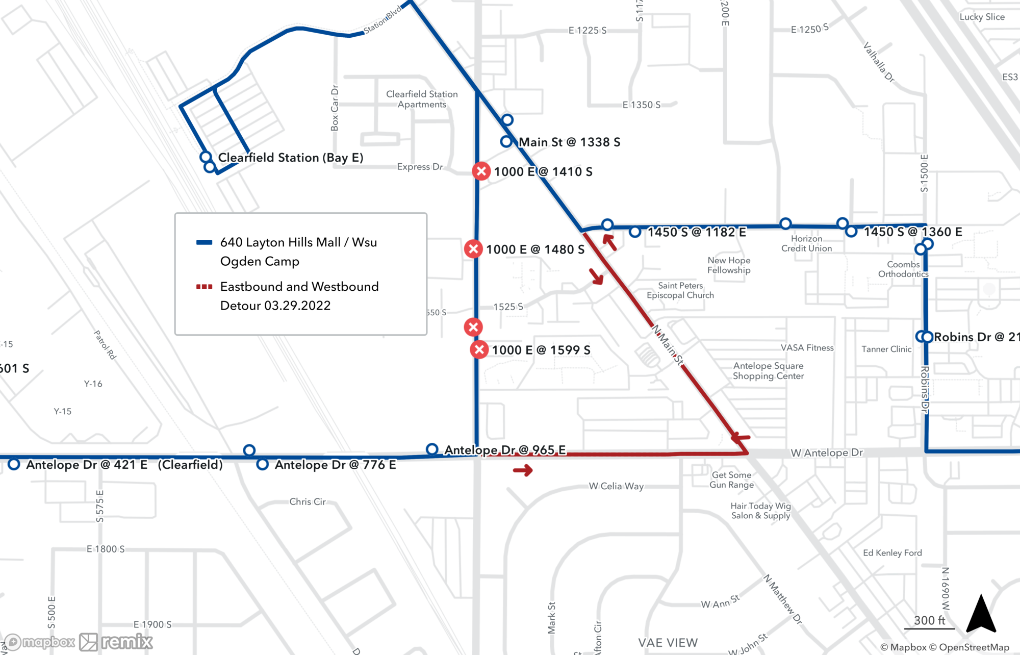 Route 640 Detour Map 03.29.2022