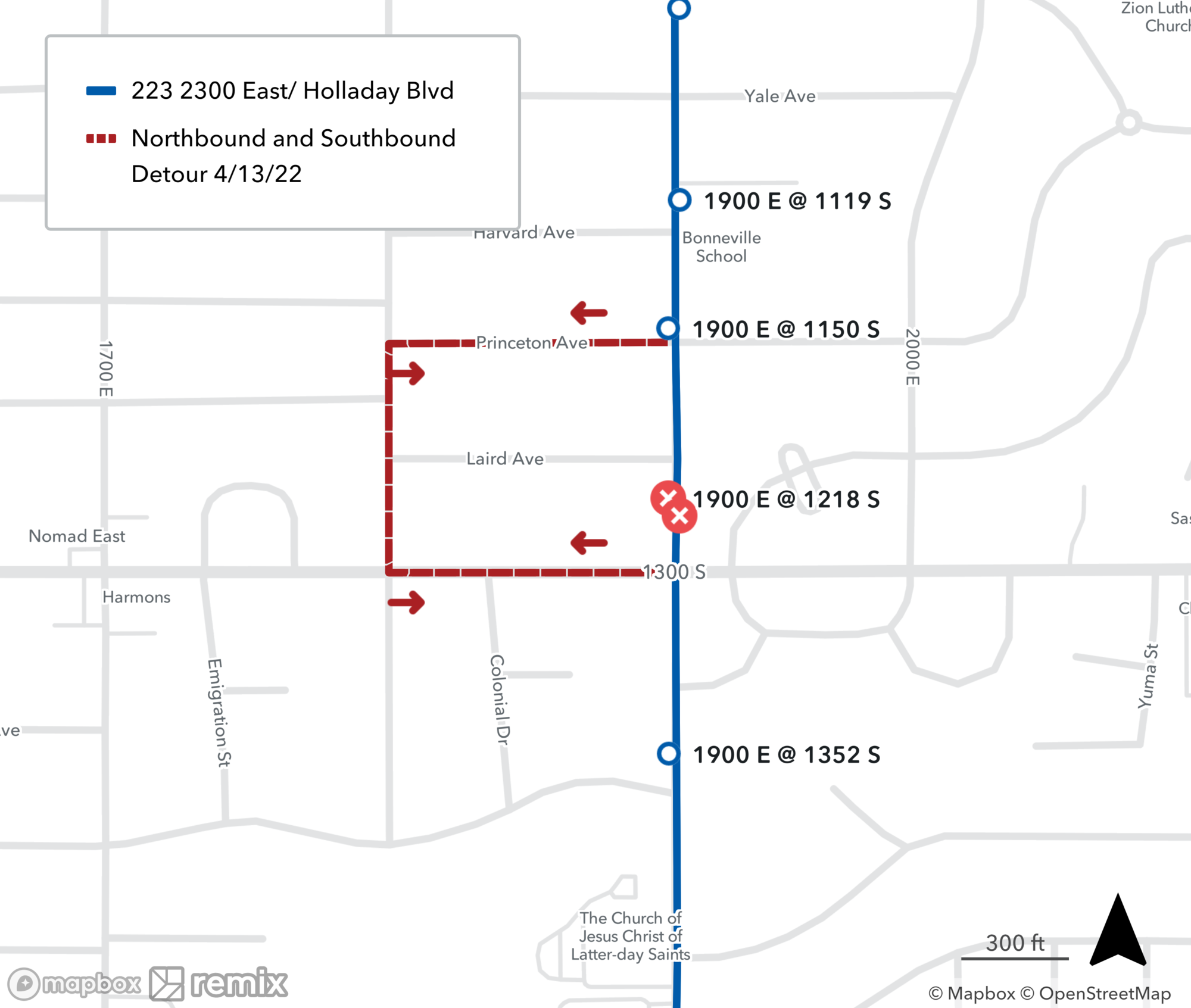 Route 223 Detour Map