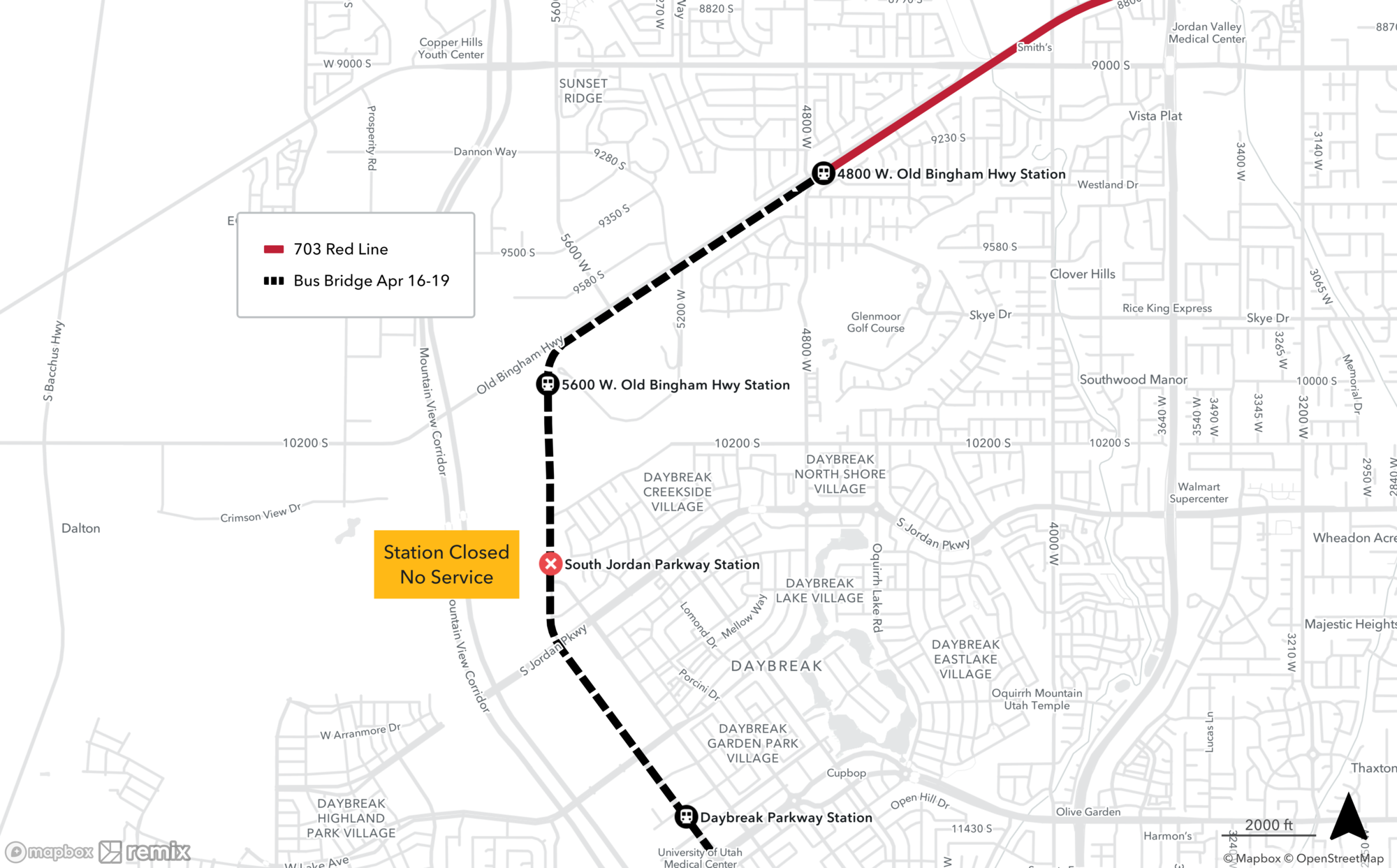 Bus Bridge Bus Bridge Map 04.16-19.2022