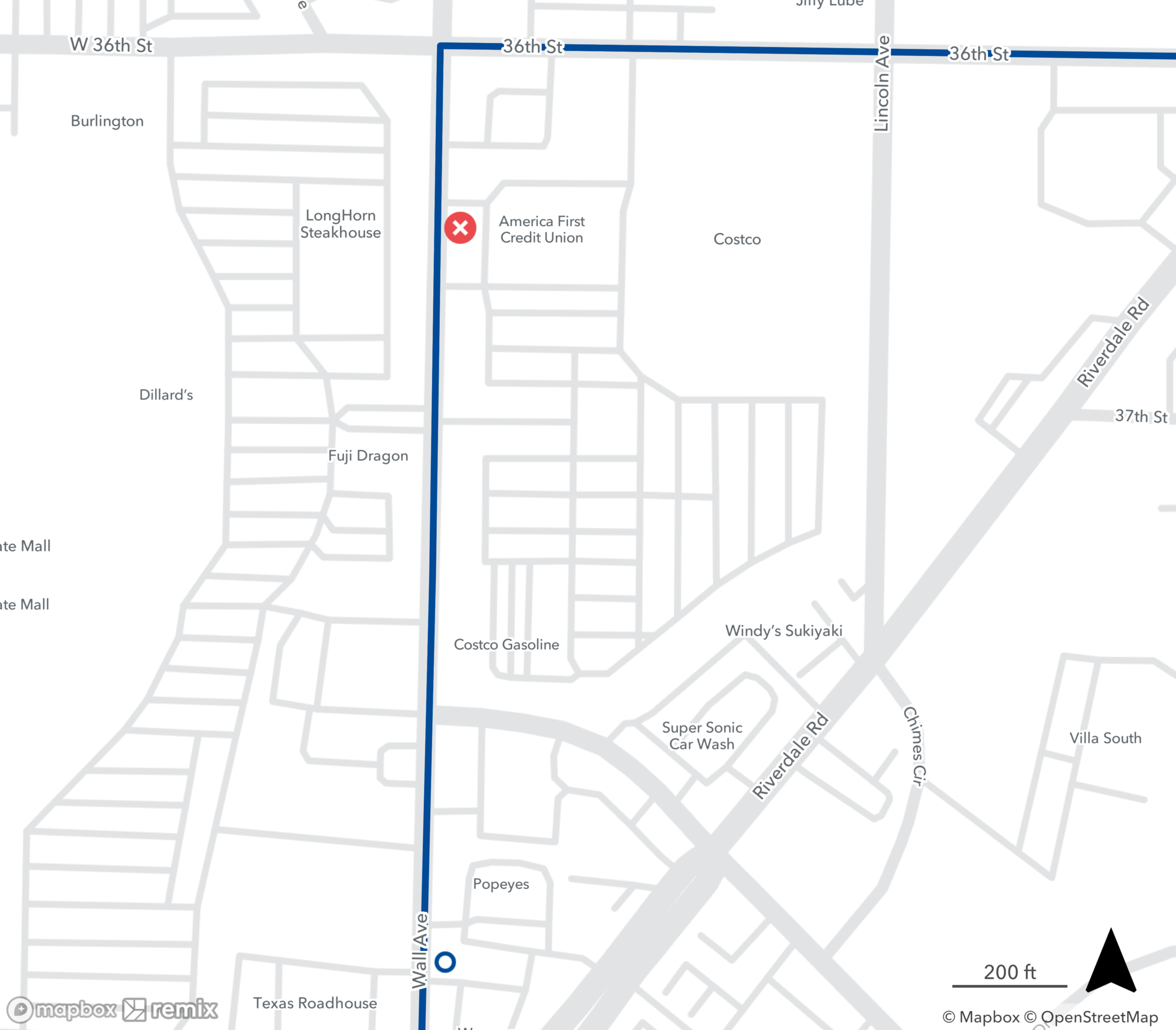 Route 470 and 640 Stop Closure Map