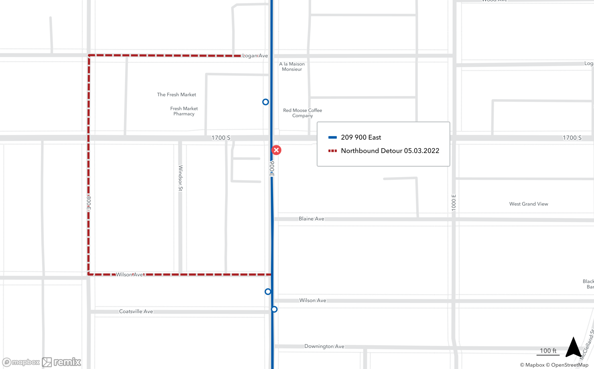 Route 209 Detour Map 05.03.2022
