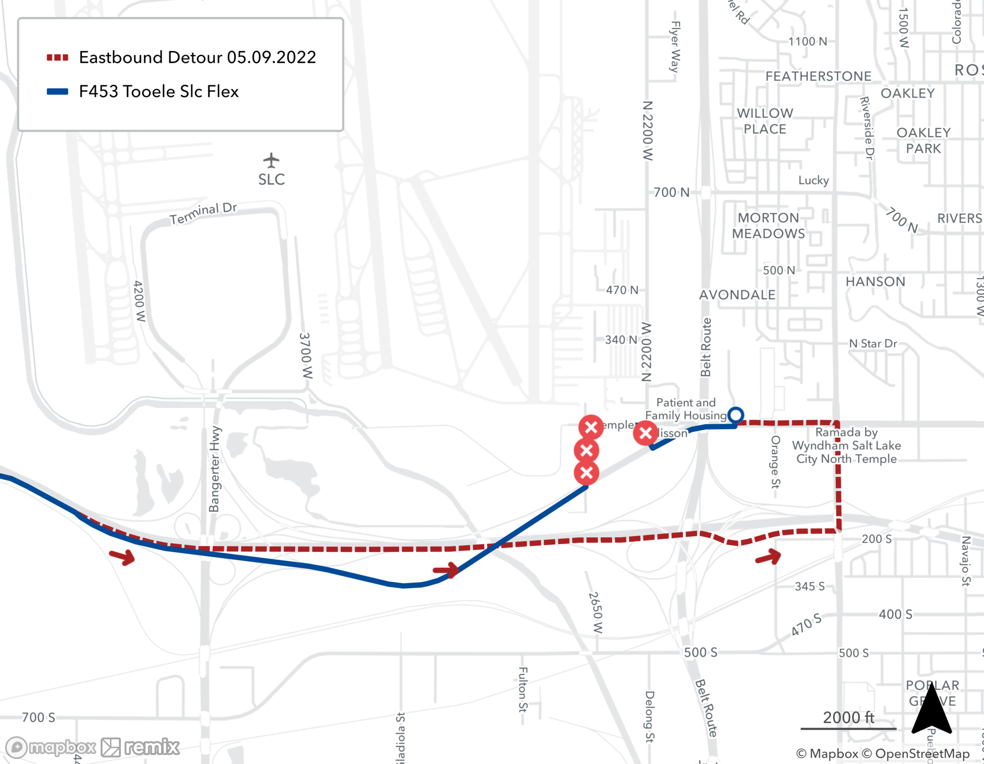 Route F453 Detour Map