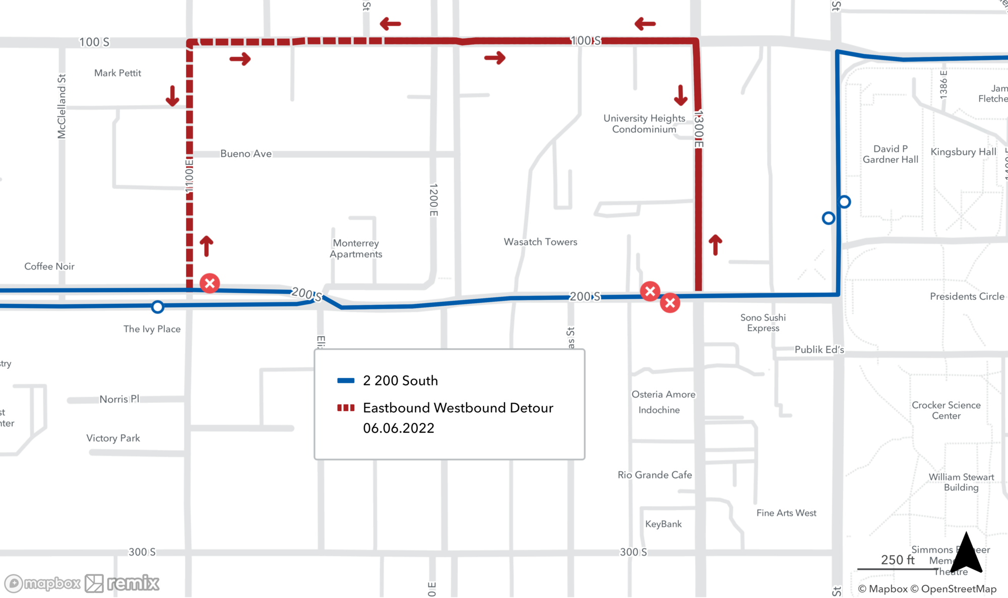 Route 2 Detour Map 06.06.2022