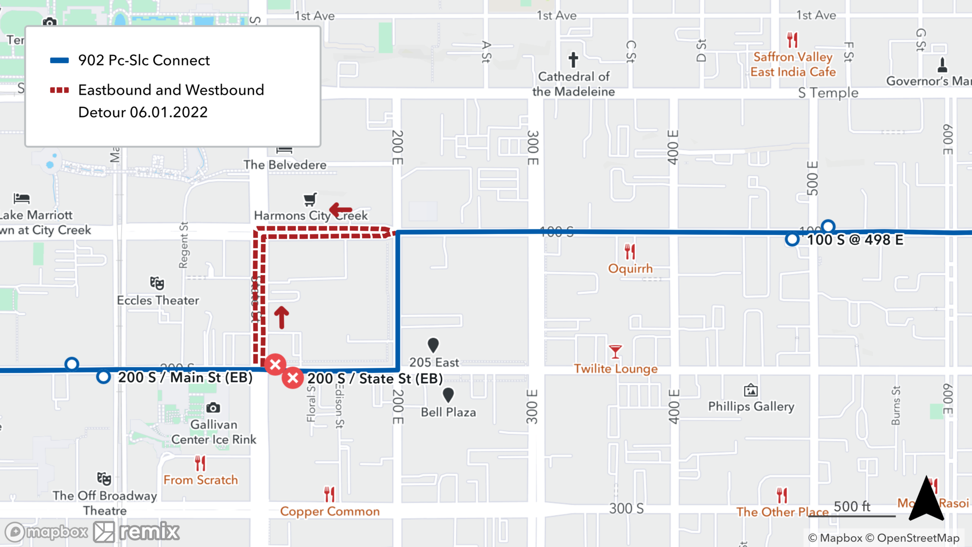Route 902 Detour Map