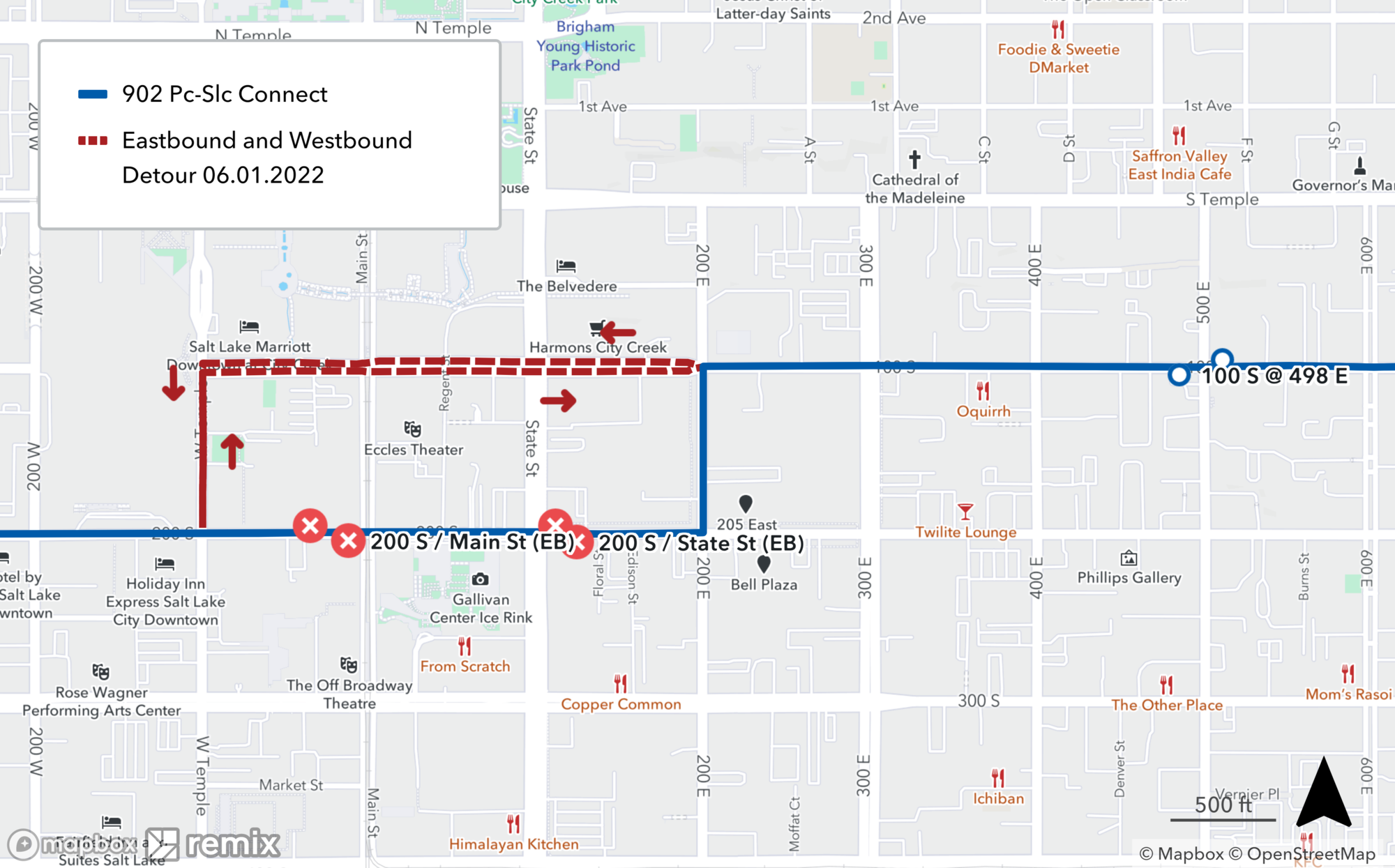 Route 902 Detour Map