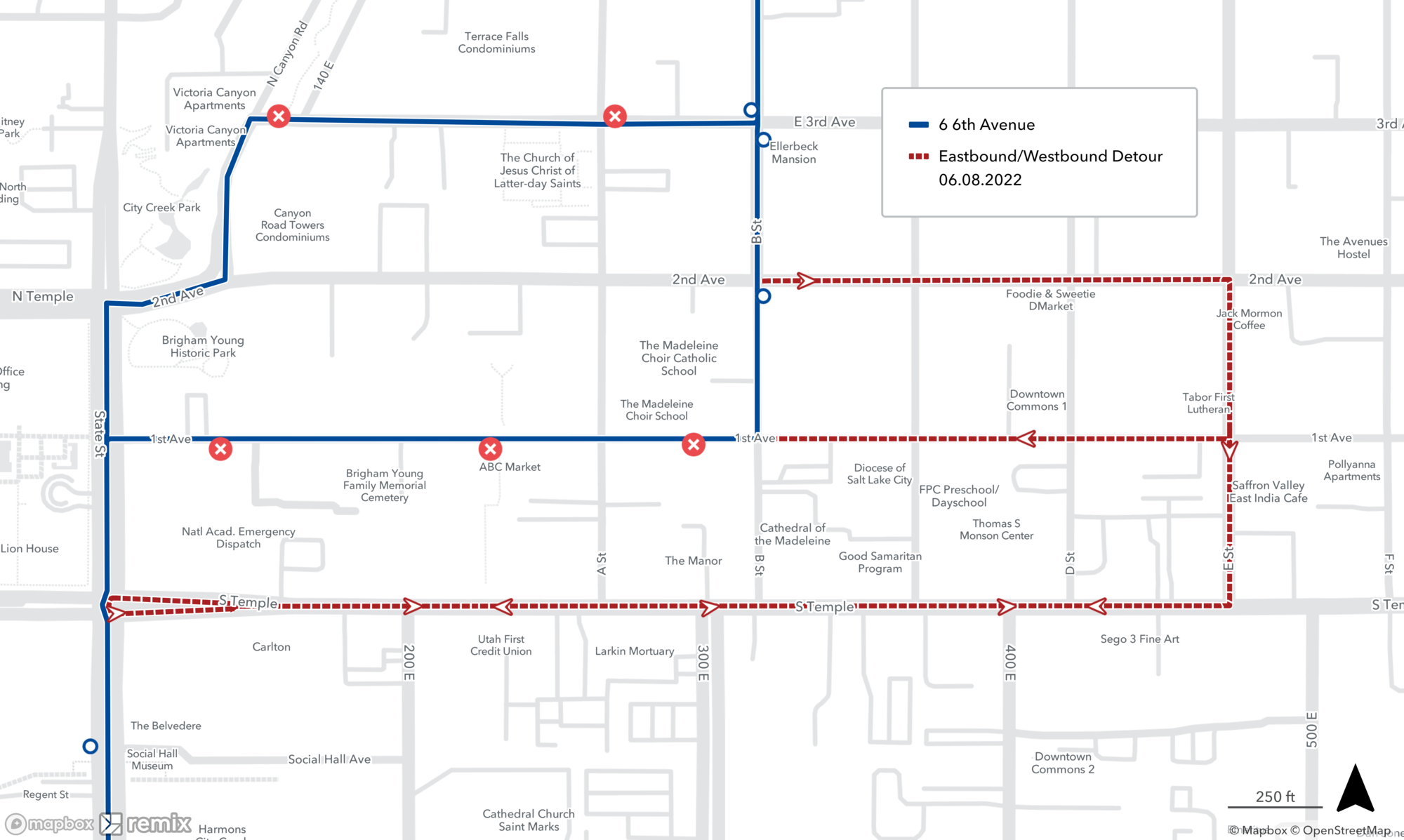 Route 6 Detour Map 6.8.22