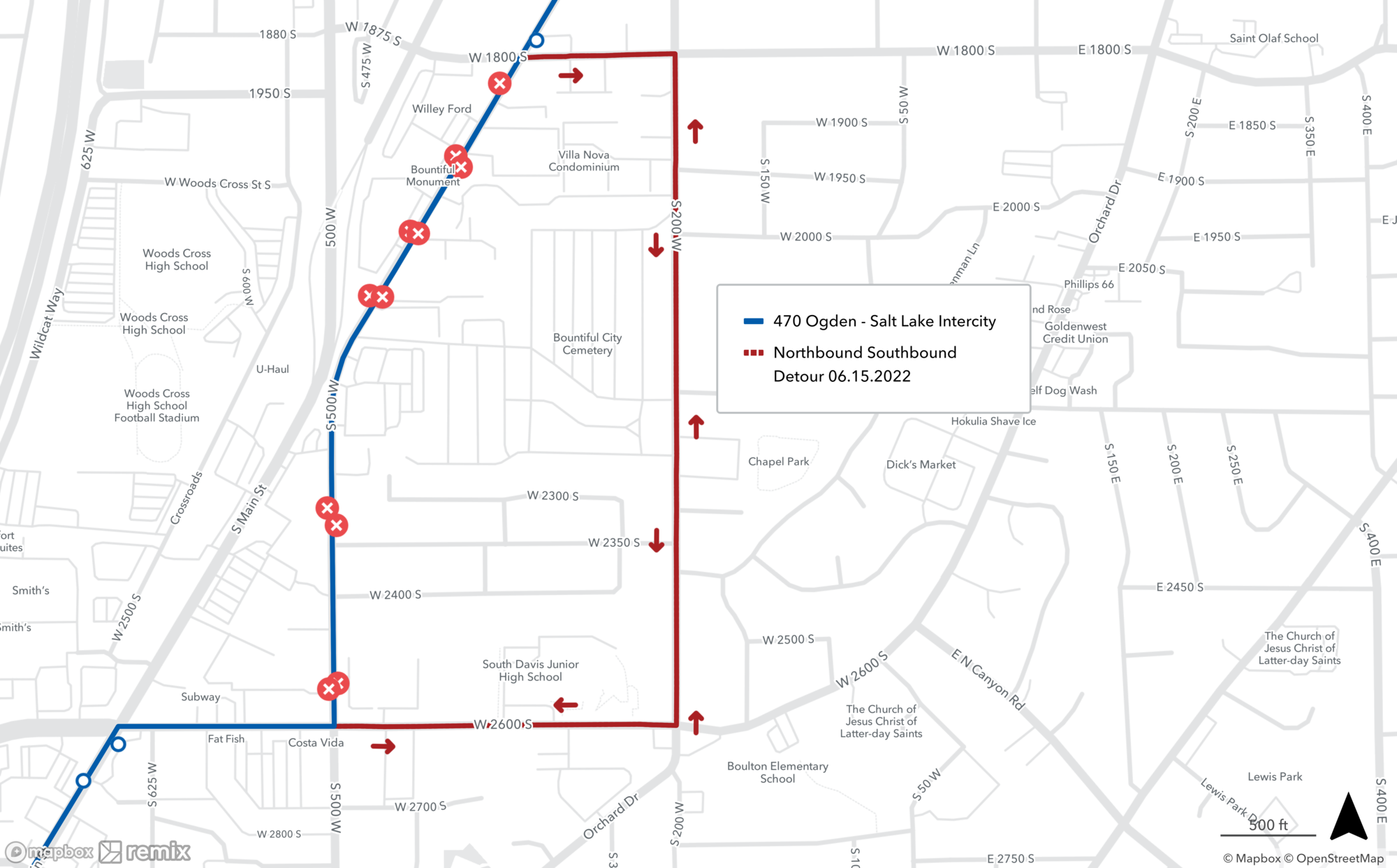 Update Route 470 Detour Map 06.15.2022