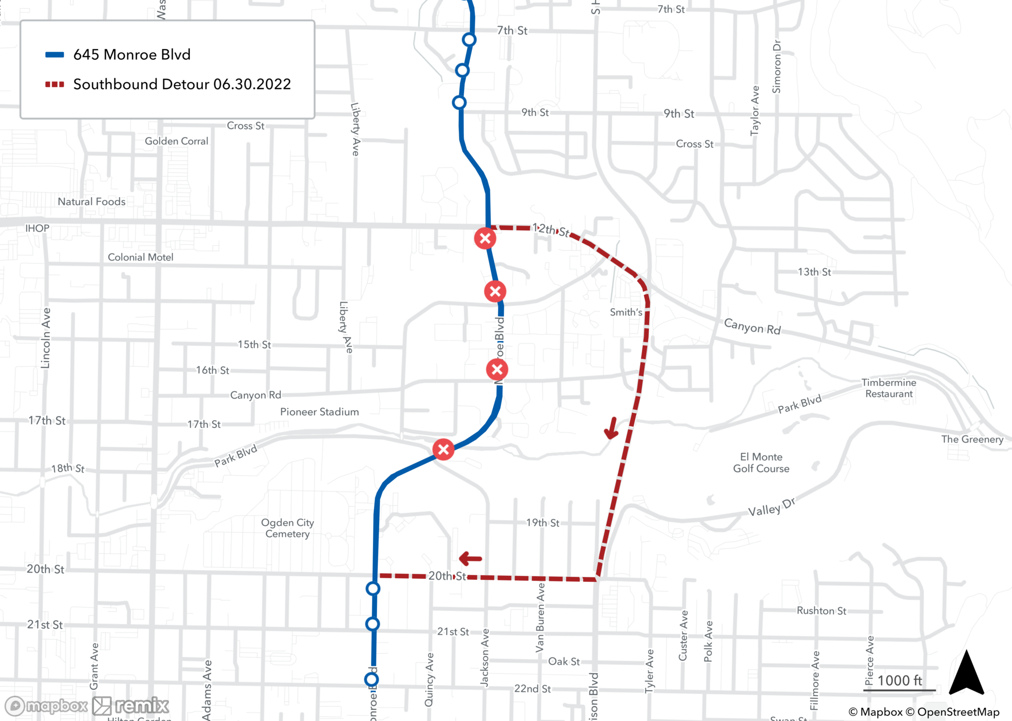 Route 645 Detour Map