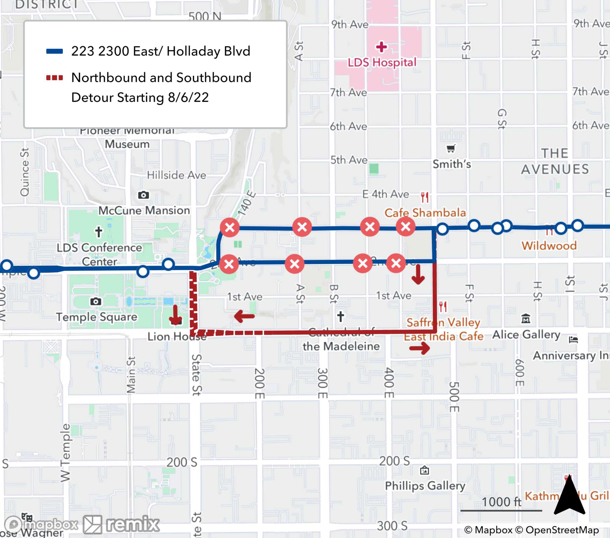 Route 223 Detour Map Starting August 8th, 2022