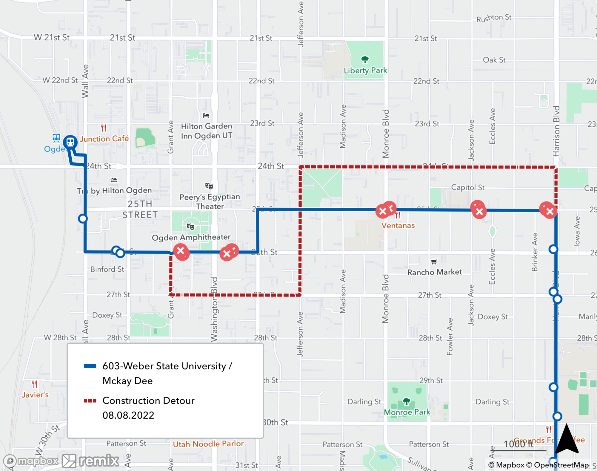 603 Detour Map 8/8/22