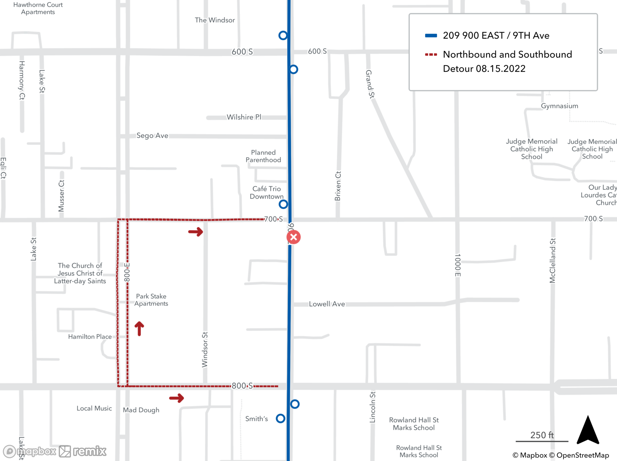 Route 209 Detour Map