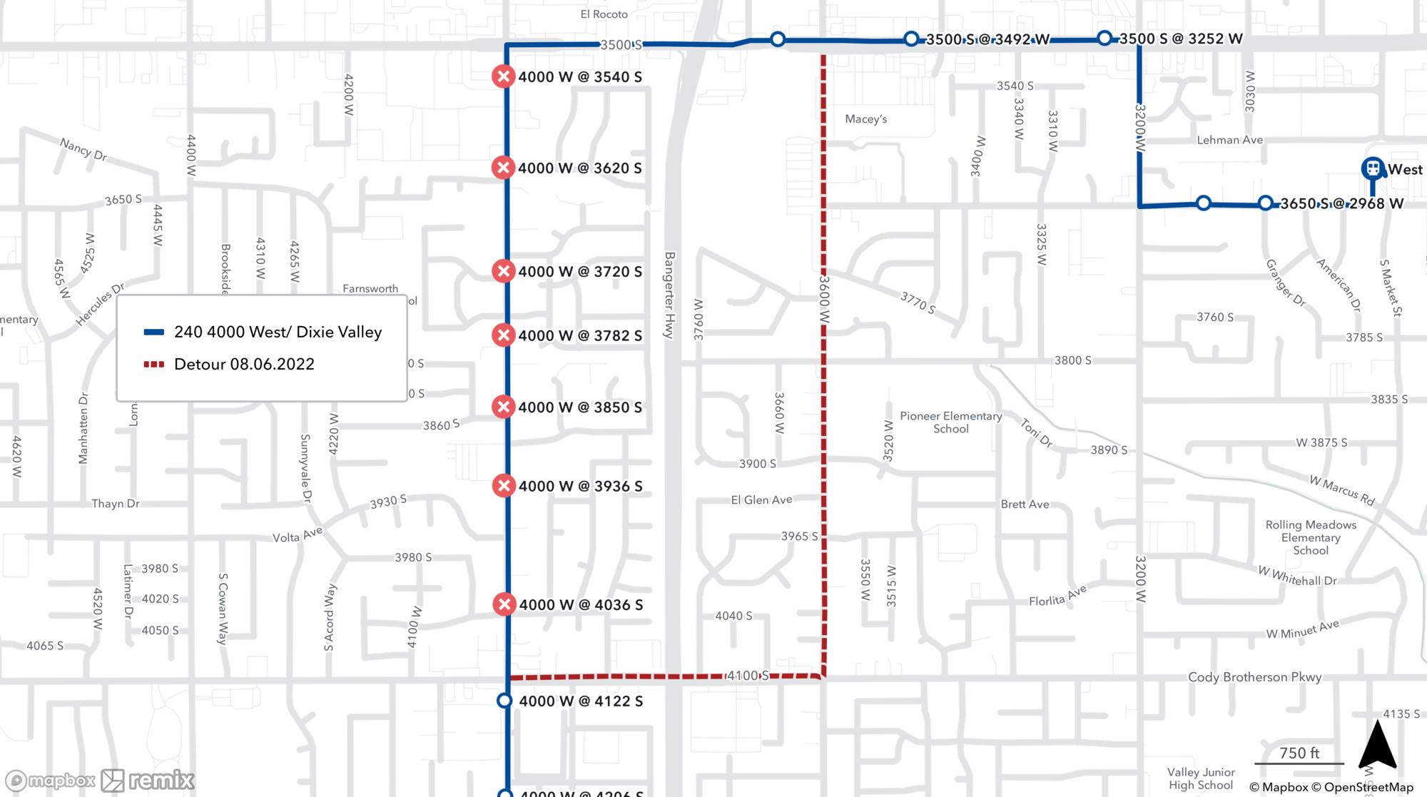 Route 240 Detour - 9.07.2022