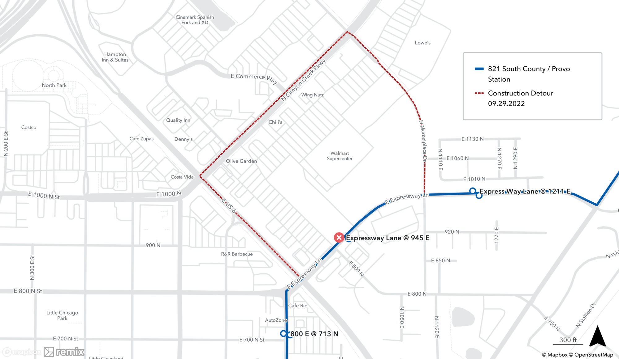 Construction Detour 9.29.2022